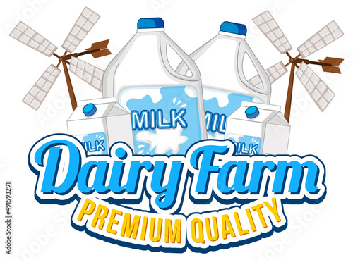 A Milk with a Dairy farm label