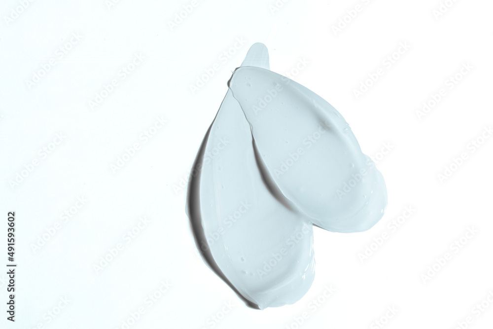 Liquid cream cosmetic smudge texture on a white background Liquid cream cosmetic smudge texture on a white background