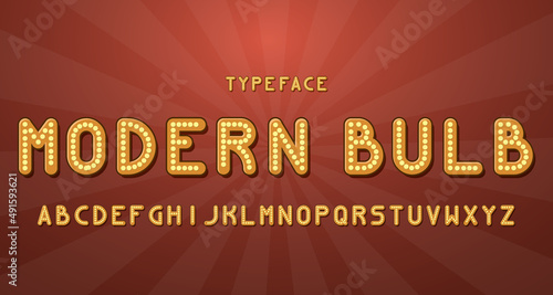 Vintage modern bulb alphabet font