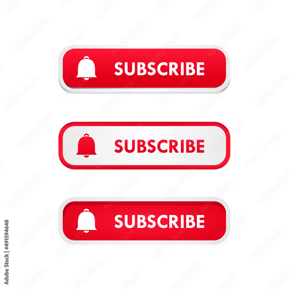Subscribe buttons design vector collection Subscribe buttons design vector collection