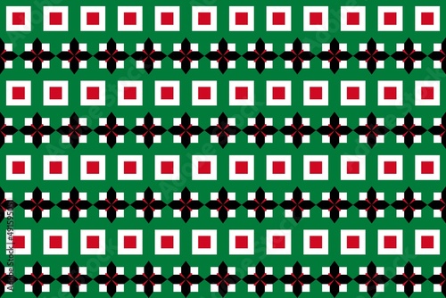 Geometric pattern in the colors of the national flag of Kuwait. The colors of Kuwait.