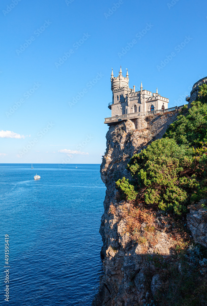 Crimea Swallow's Nest . Castle on the cliff edge 