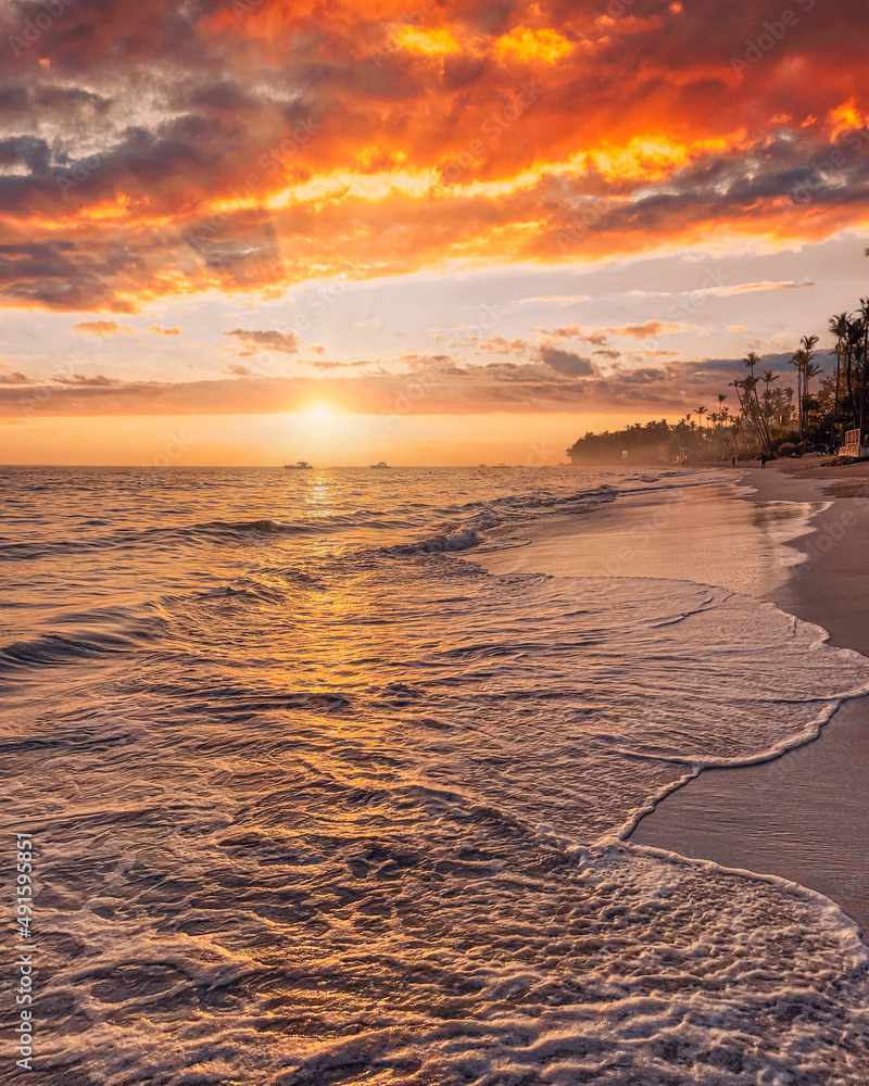 Sunset in Punta Cana foto de Stock | Adobe Stock