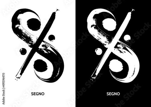 Poster of Segno. Mark used with dal segno. Musical symbols aesthetics.	 photo