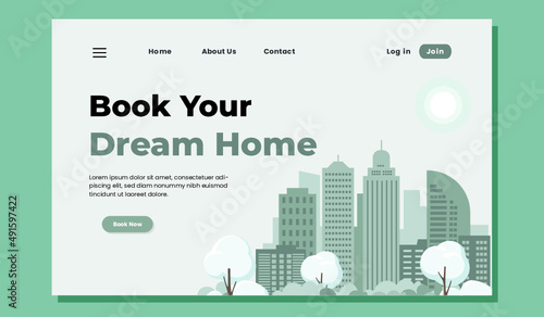 Book your dream home real estate website landing page 