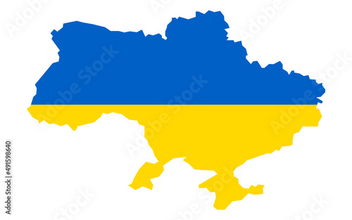 Ukraine map in flag. Stop war symbol. Ukraine flag in map. Help for Ukraine. Stop war in Europe. Stock vector illustration photo