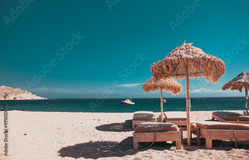 beautiful beach in Mykonos  Greece