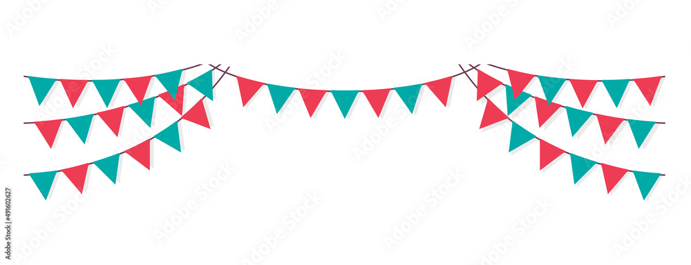 Fototapeta premium Bunting garland (pennant flags) decoration illustration