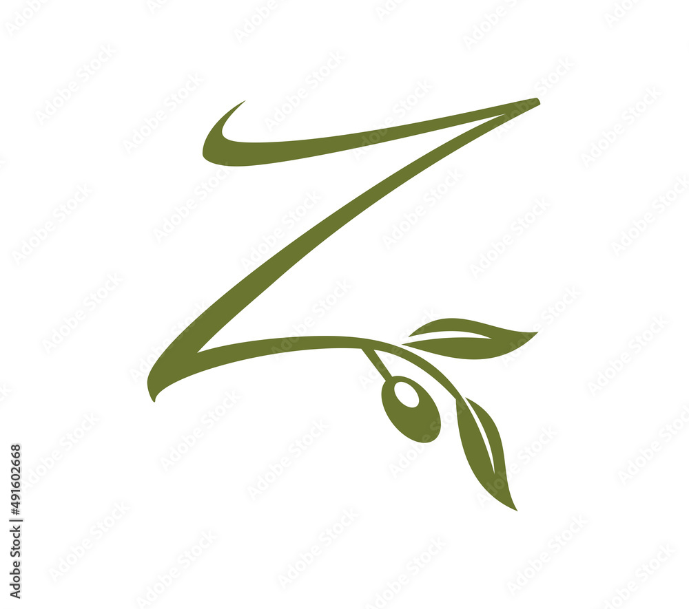 Grape Vine Monogram Initial Logo Letter Z Grape Vine Monogram Initial Logo Letter Z