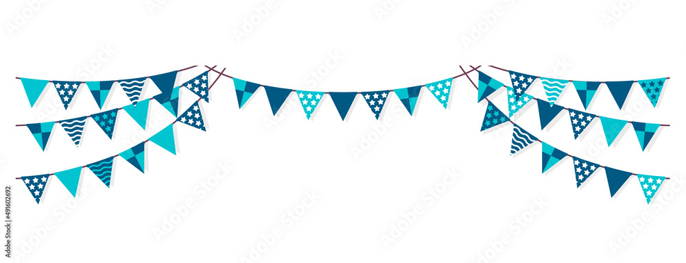 Bunting garland (pennant flags) decoration illustration