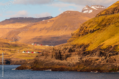 Small village Tjornuvik , Faroe Islands, Denmark. photo