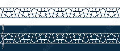Set of borders of Islamic pattern for Ramadan greetings cards and templates. Vector illustration.
