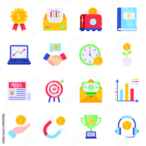 Pack of Business and Data Flat Icons

