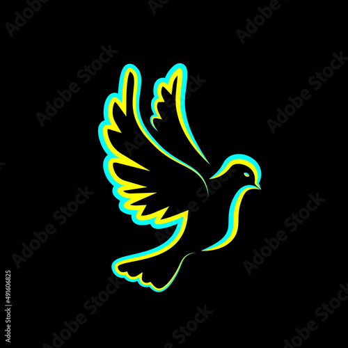 Ukrainian Dove of Peace, Ukraine Concept Against Vynya, Dove of Peace Flag
