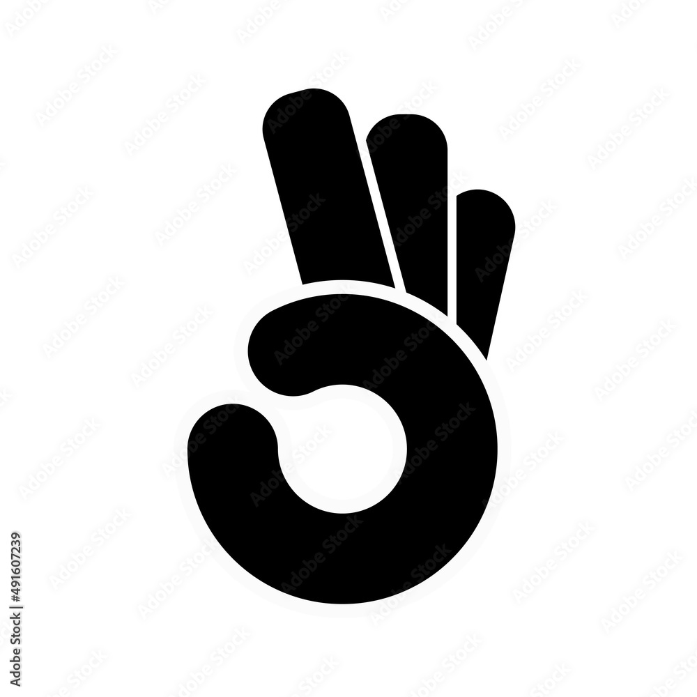 Abstract OK okay hand symbol vector Live, love, prefect, excellent Abstract OK okay hand symbol vector Live, love, prefect, excellent