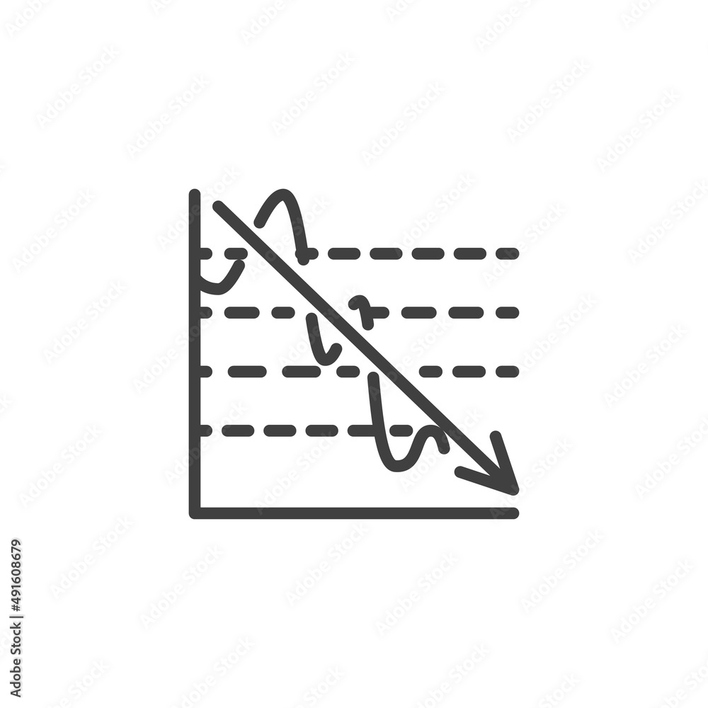 Stock market crash line icon Stock market crash line icon