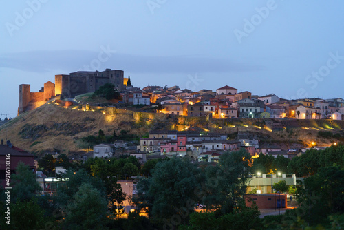 VIew of Melfi, Basilicata, by night