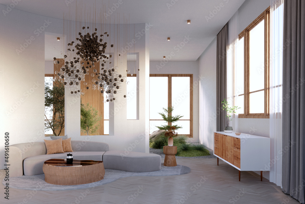 3d rendering,3d illustration, Interior Scene and Frame mockup,Corner sitting area with curved wall and curved sofa in modern style. 3d rendering,3d illustration, Interior Scene and Frame mockup,Corner sitting area with curved wall and curved sofa in modern style.