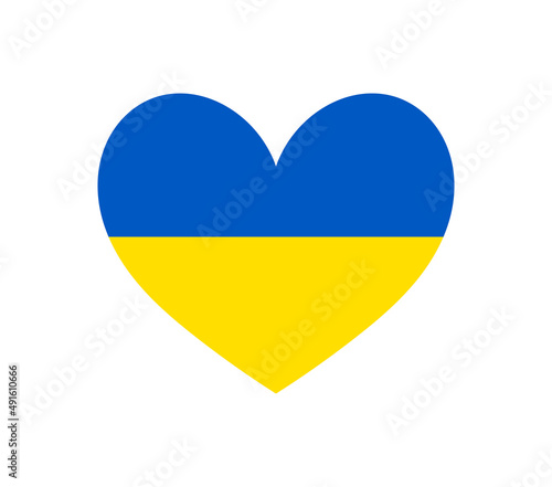 Ukraine flag colors heart shape. Symbol of solidarity with Ukraine during the war with Russia