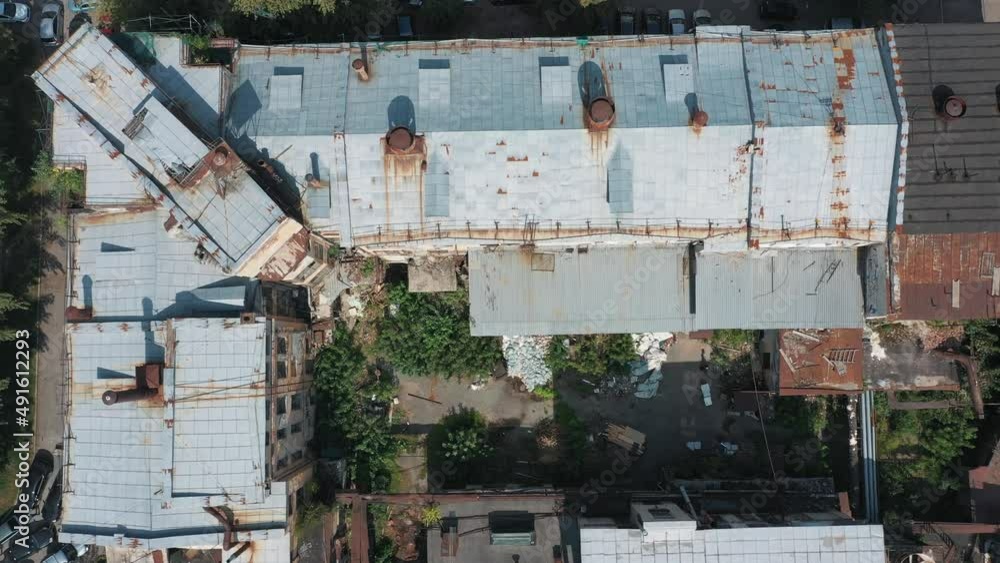 industrial area and old building form a drone industrial area and old building form a drone