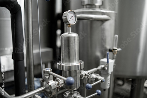 brewery metal structures in the premises for the production of beer