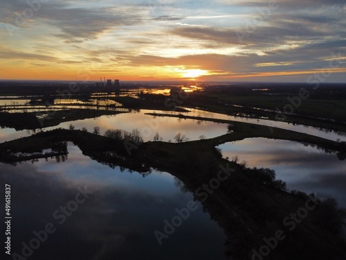 Drone picture at sunset © Martijn