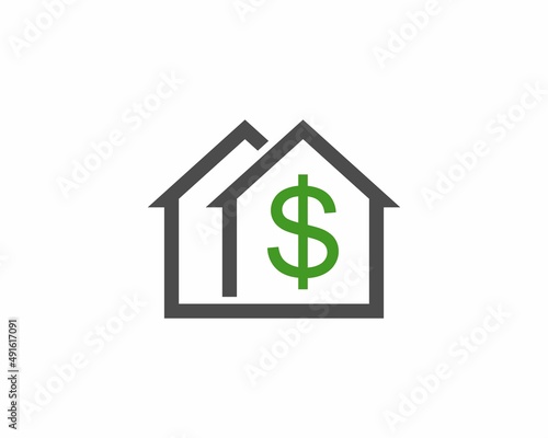 House line with dollar symbol inside
