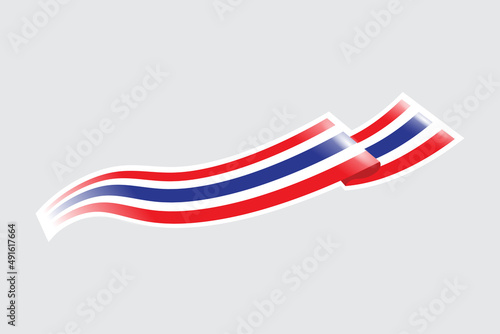 Thai flag status symbol. Isolated on gray background. thailand flag. Illustration banner with flag. National flag concept.