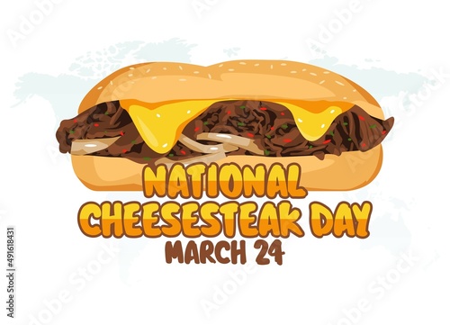 vector graphic of national cheesesteak day good for national cheesesteak day celebration. flat design. flyer design.flat illustration.