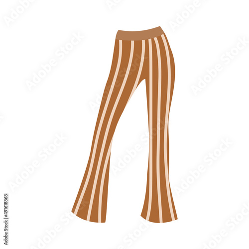Boho outfit. Striped flared trousers.