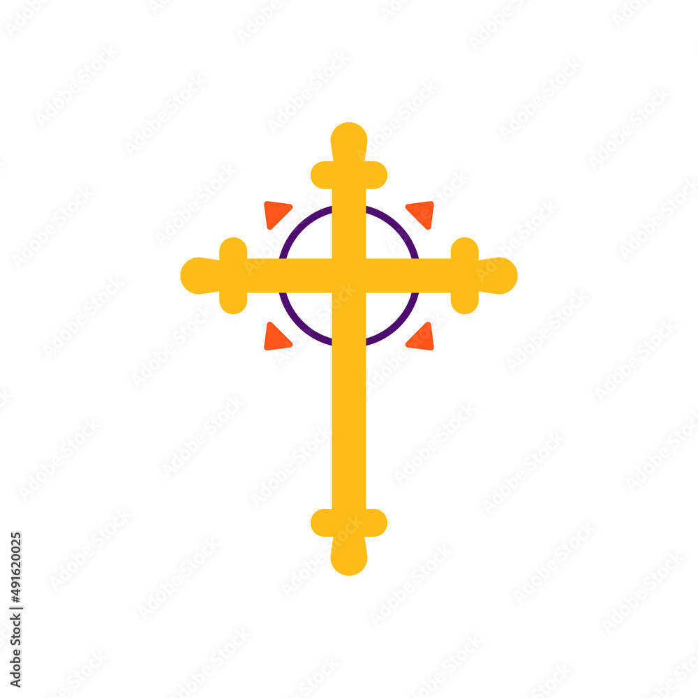 Cross Vector Flat Icon Design illustration. St Patrick's Day Symbol on White background EPS 10 File Cross Vector Flat Icon Design illustration. St Patrick's Day Symbol on White background EPS 10 File