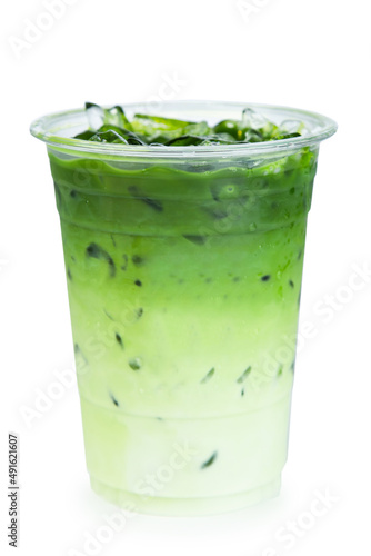 ice green tea isolated on white background clipping path