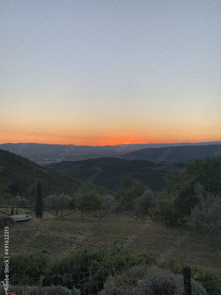 sunset in the tuscany