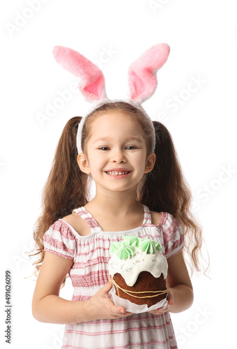 Cute little girl with bunny...