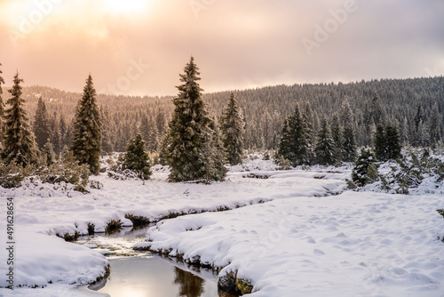 Winter landscape of Jizera Mountains