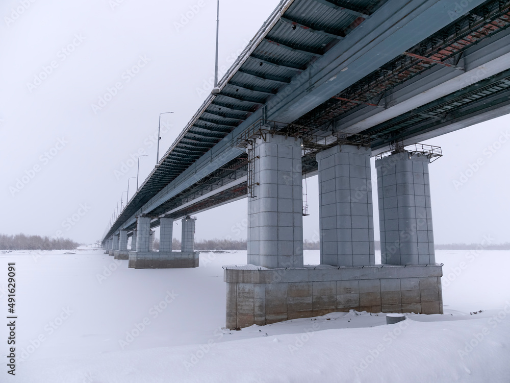 The bridge across the Ob River in the city of Barnaul Russia The bridge across the Ob River in the city of Barnaul Russia