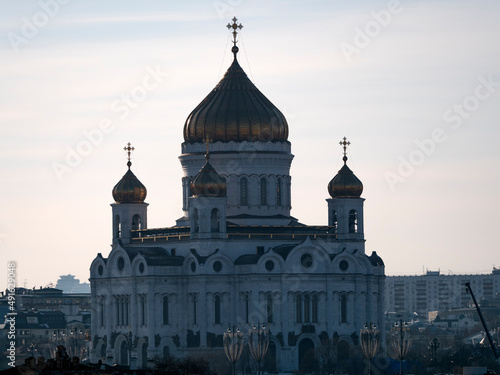 MOSCOW - MAY 17 2019: Orthodox Church of Christ the Savior In spring day on May 17, 2019 in Moscow, Russia