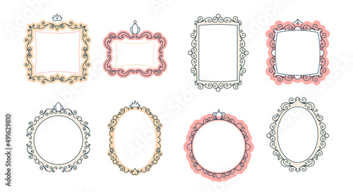 Cute set of mirrors for a princess with crowns