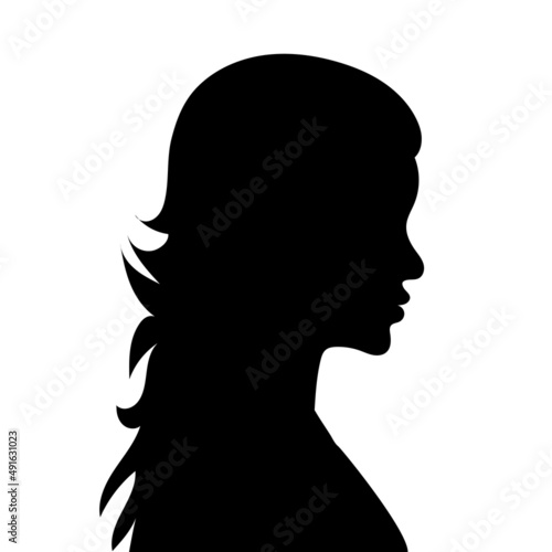 woman profile face silhouette, isolated vector
