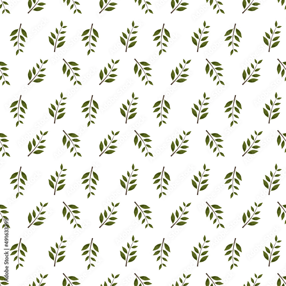 Seamless foliage pattern, Tree branch backdrop, Natural seamless wallpaper, Textile print. Green leaves background, Simple tree ornament Seamless foliage pattern, Tree branch backdrop, Natural seamless wallpaper, Textile print. Green leaves background, Simple tree ornament