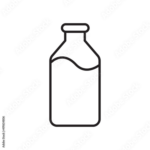 bottle icon template filled with water