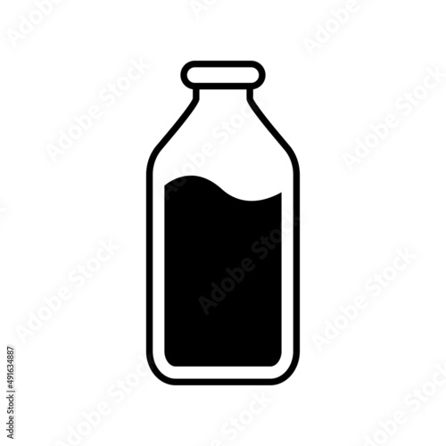 bottle icon template filled with water