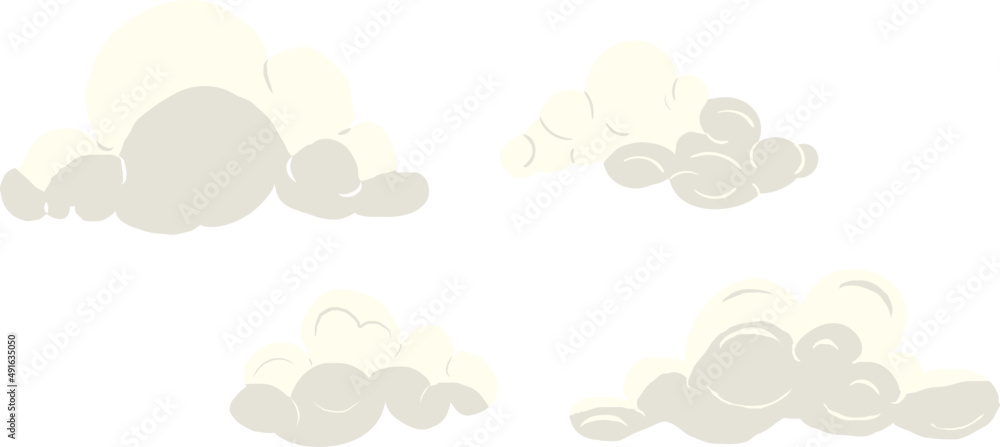 Fluffy cartoon cloud set, weather illustration Fluffy cartoon cloud set, weather illustration