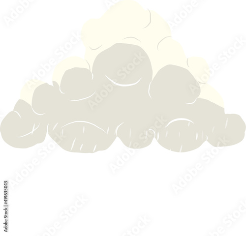Cute cartoon cloud with rain, weather illustration