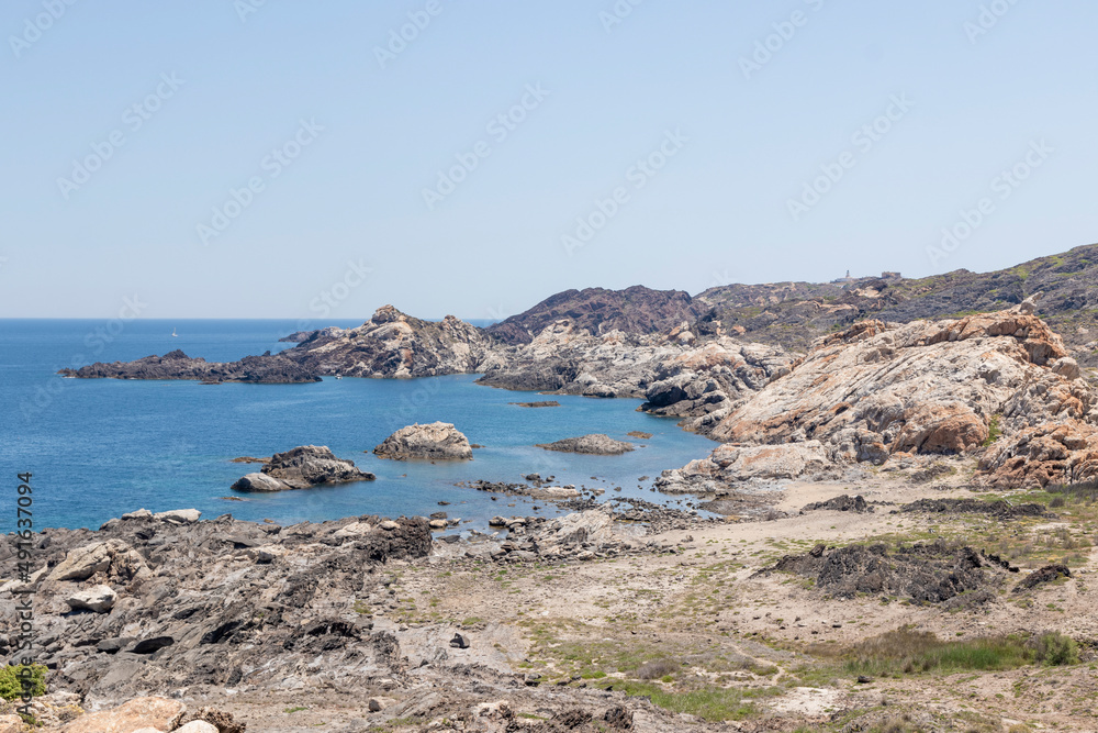 Mediterranean coast at Cap de Creus in Girona on a summer day