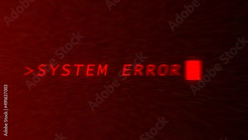 System error inscription. Hacker attack. Line of programming code with glitch effect. photo