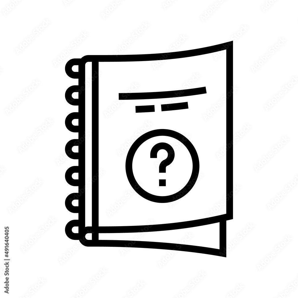 manual book or notebook line icon vector. manual book or notebook sign. isolated contour symbol black illustration manual book or notebook line icon vector. manual book or notebook sign. isolated contour symbol black illustration