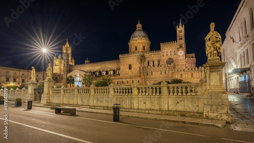 Nocturnal view of Palermo Cathedral