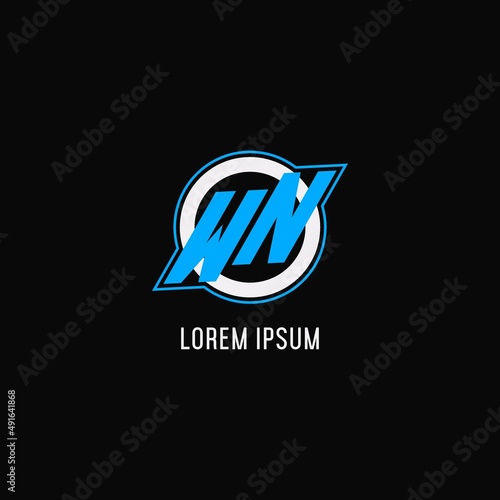 Initial WN logo circle line, creative esport team logo monogram style photo