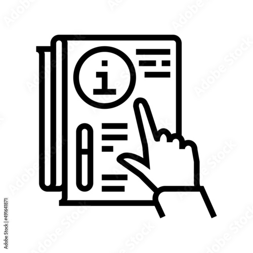 guide information line icon vector. guide information sign. isolated contour symbol black illustration